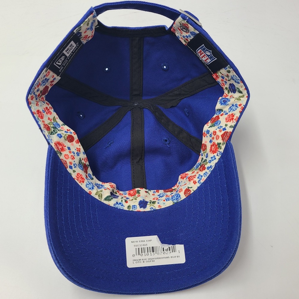 Women Buffalo Bills Hat Strapback New Era Blue Floral Patch NFL Casual Classic - Picture 9 of 11
